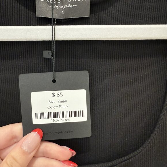 Square Neck Ribbed Knit Midi Dress - Picture 6 of 7